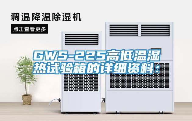 GWS-225高低溫濕熱試驗箱的詳細資料：